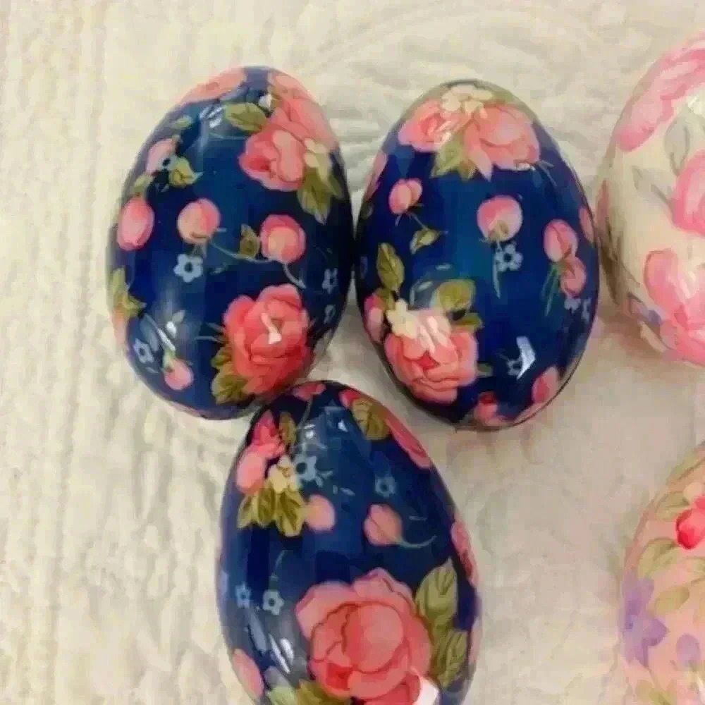 Vintage Floral Eggs set of 6 - Picture 4 of 5